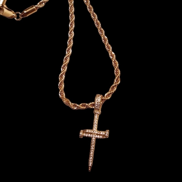 SF Luxury Boutique Jewelry - 🍂Crystal Cross Necklace 14k Plated Over Stainless Steel